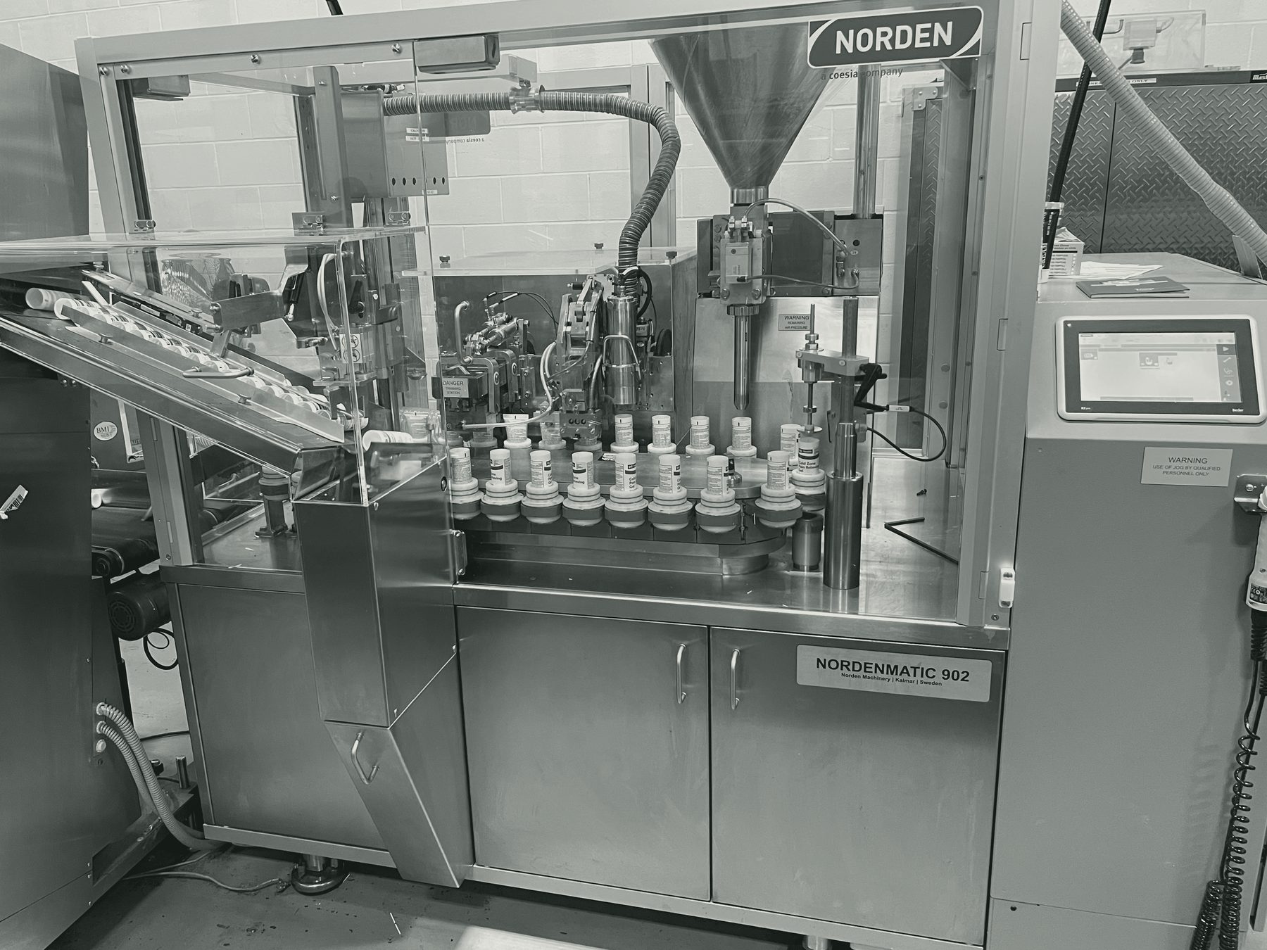 Norden tube filling line in the RAW Cosmetics facility